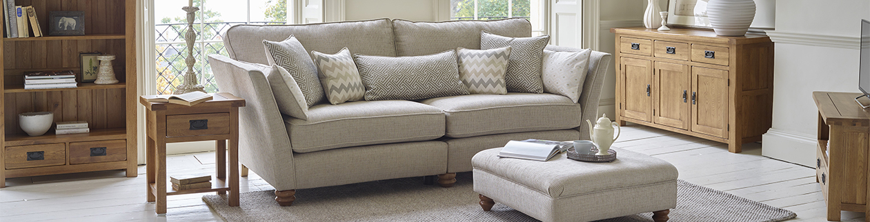 Grey sofa in living room
