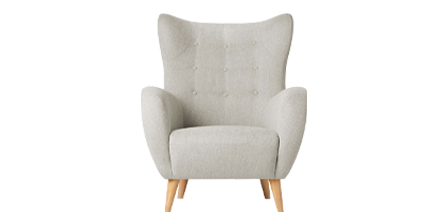 Alexander Accent Chair in Linen Cream Fabric