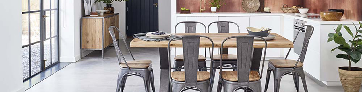 industrial dining table and chairs