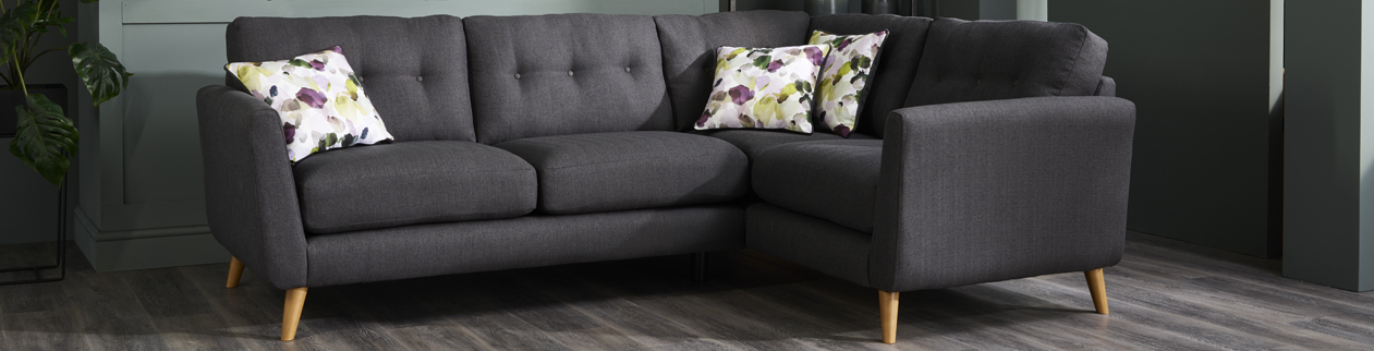 charcoal grey scandi style corner sofa