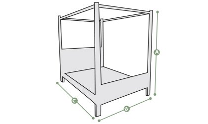 Newton King-Size Four-Poster Bed Dimensions