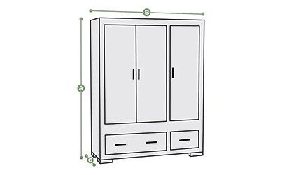 Otto Triple Wardrobe Dimensions