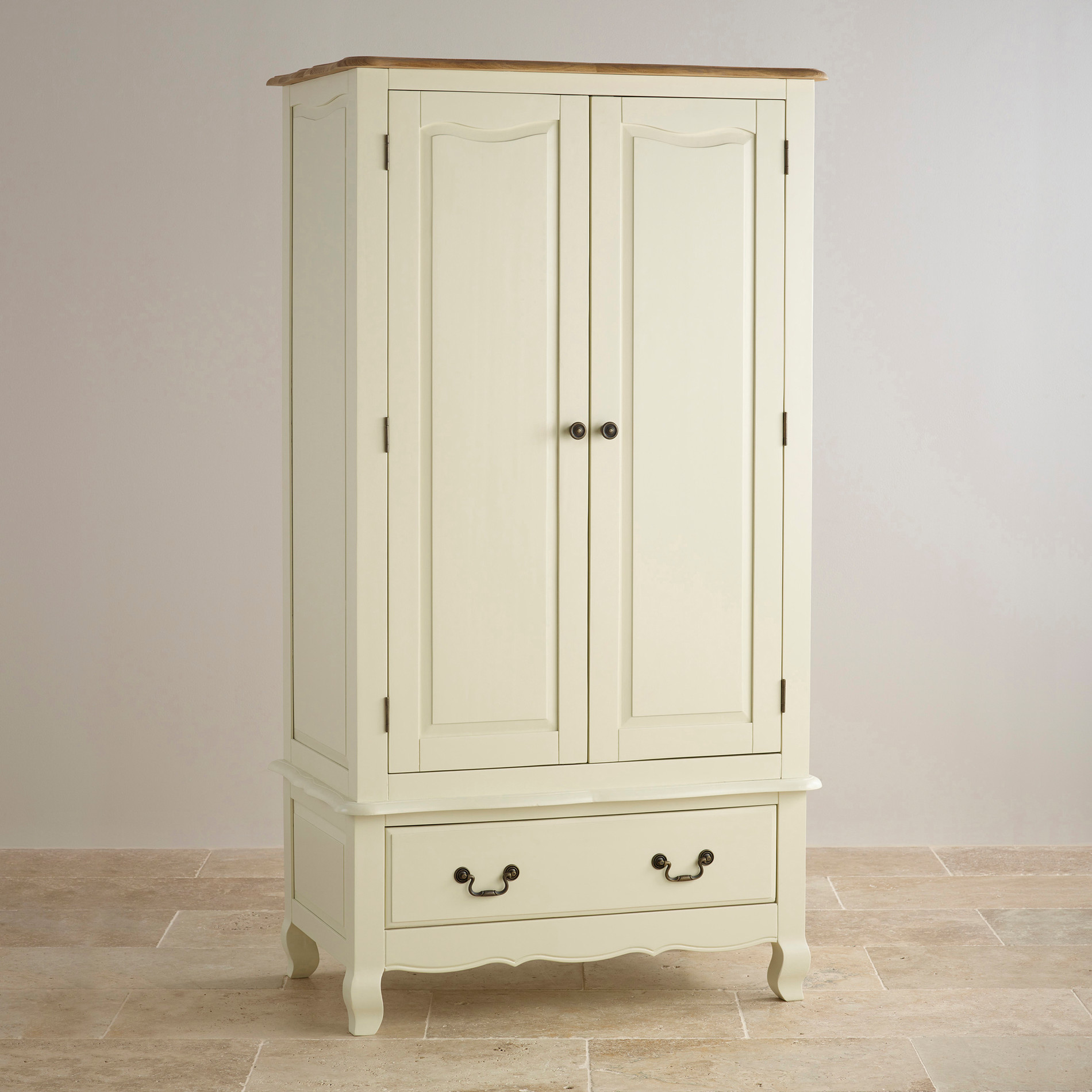 Bella Painted Double Wardrobe in Solid Oak | Oak Furniture Land