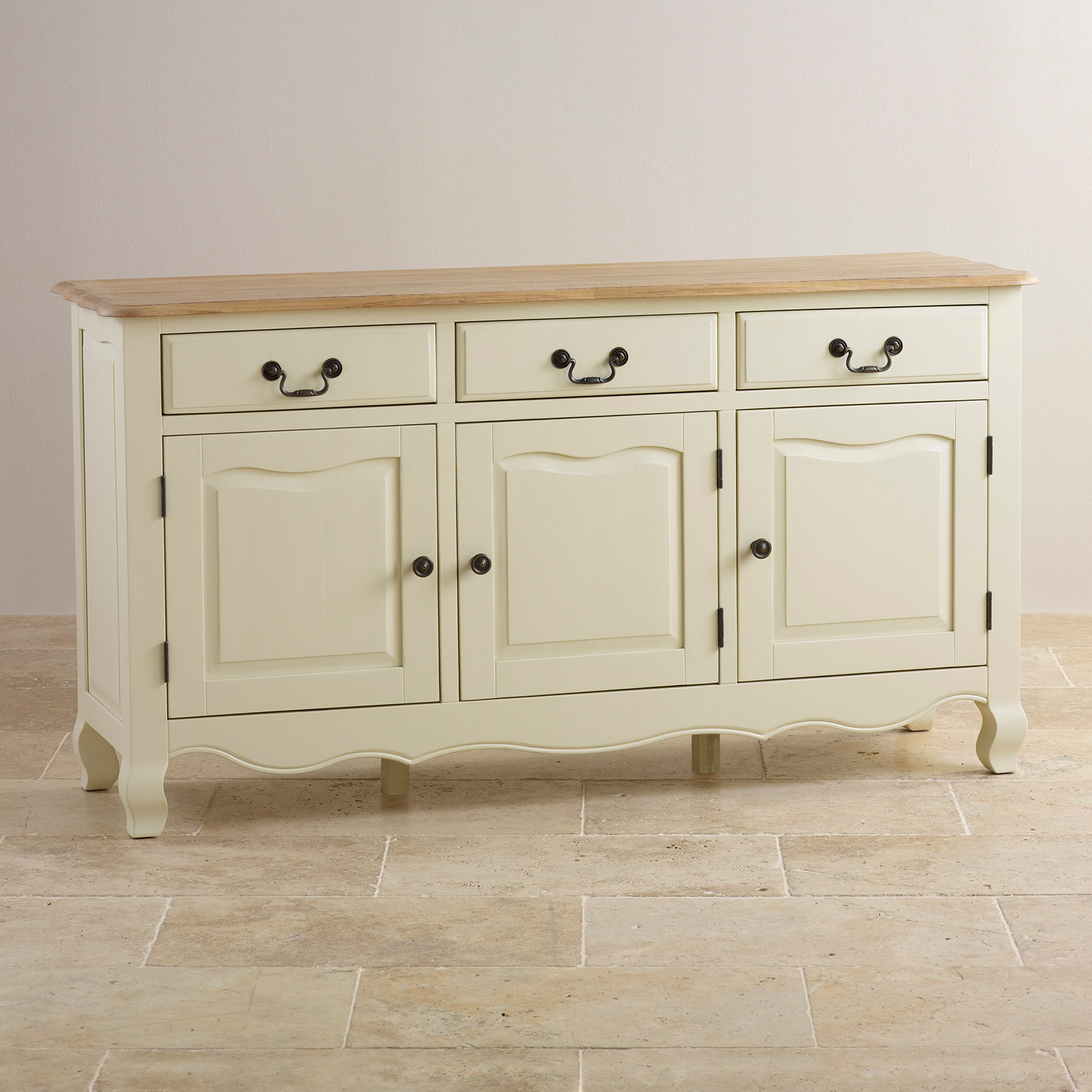 Bella Brushed Oak Painted Large Sideboard by Oak Furniture Land