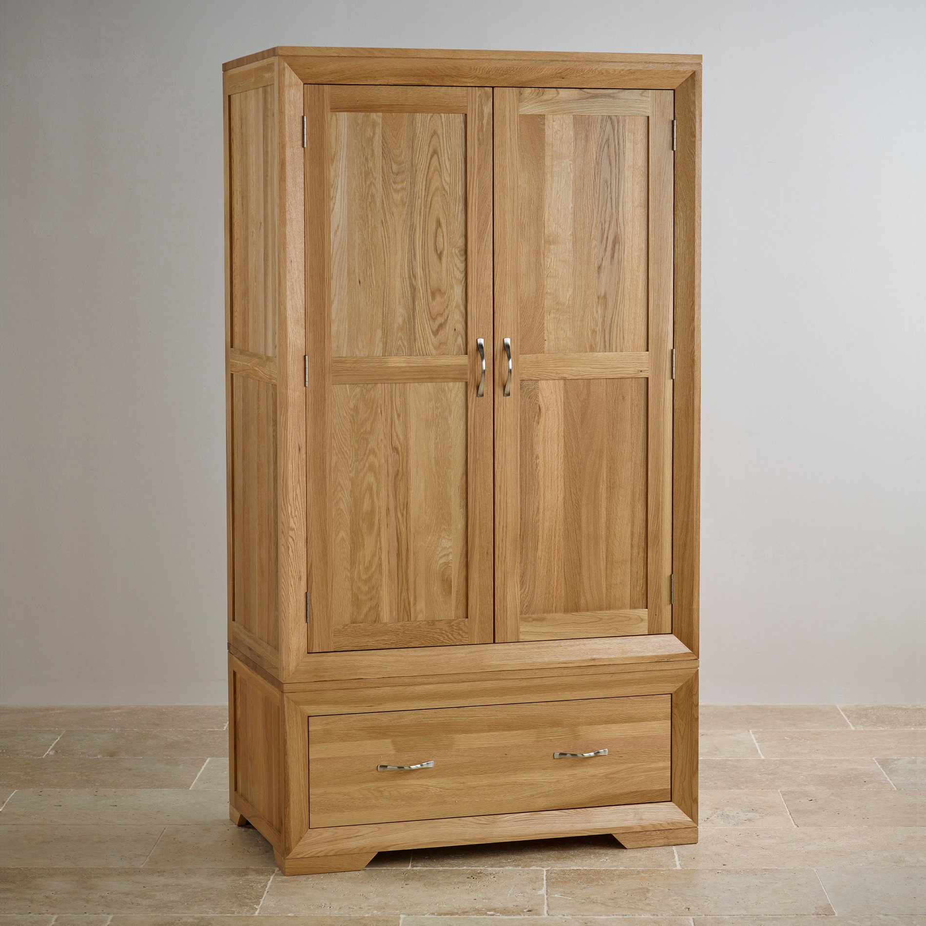 Bevel Natural Solid Oak Wardrobe | Bedroom Furniture