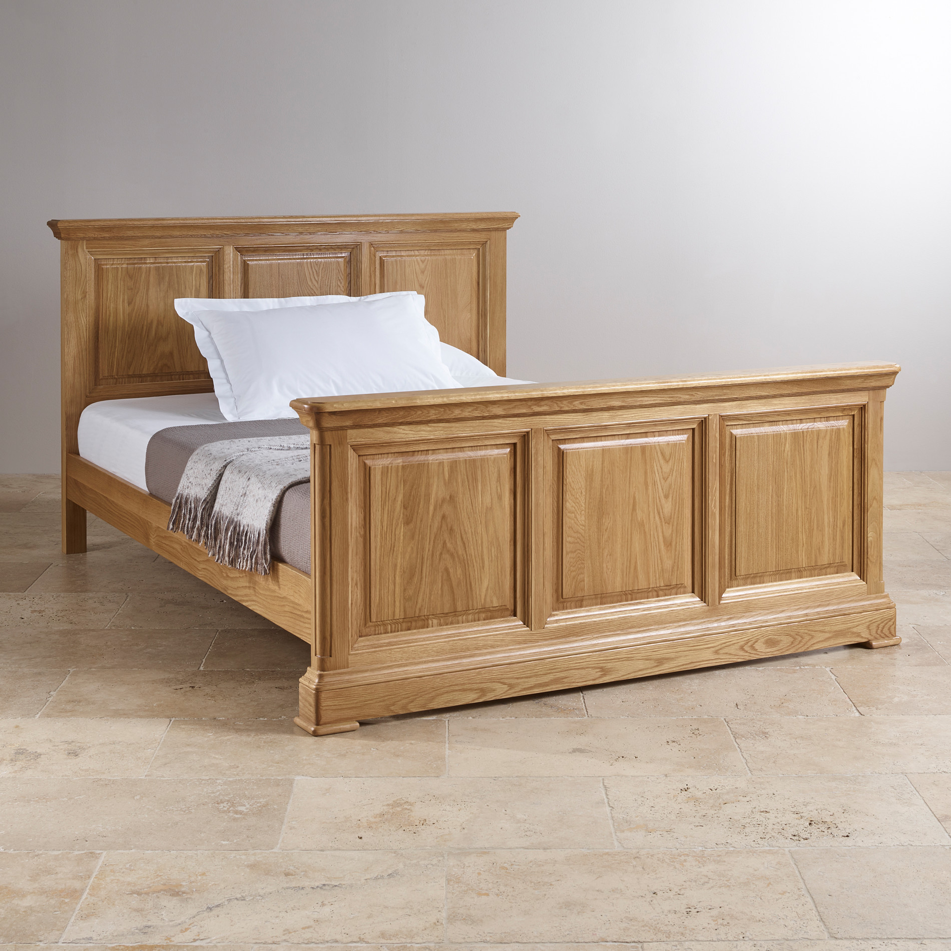 Canterbury KingSize Bed in Solid Oak Oak Furniture Land