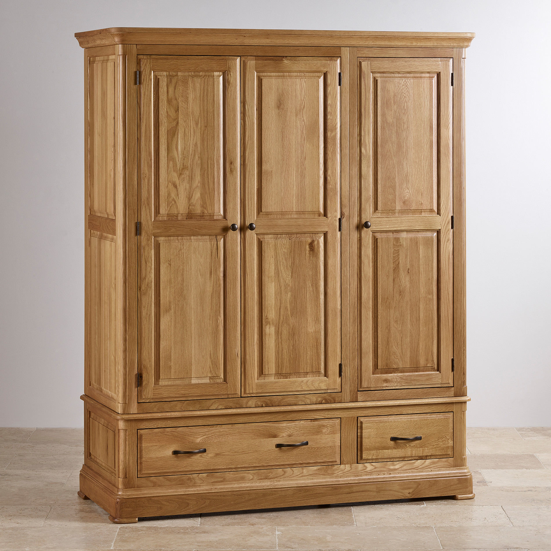 Canterbury Triple Wardrobe In Solid Oak | Oak Furniture Land