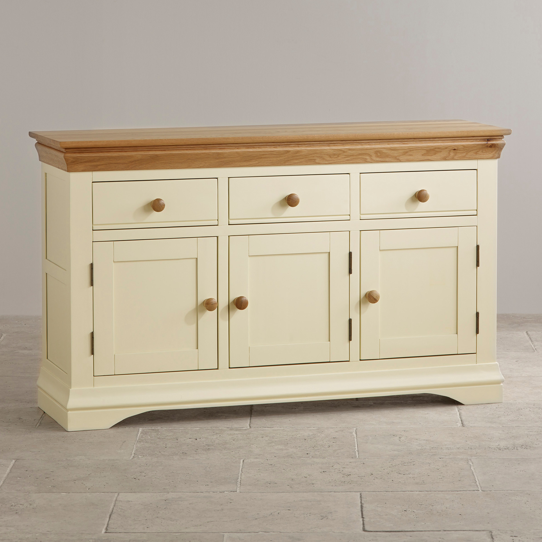 country cottage natural oak and painted large sideboard 55c9f653aca03