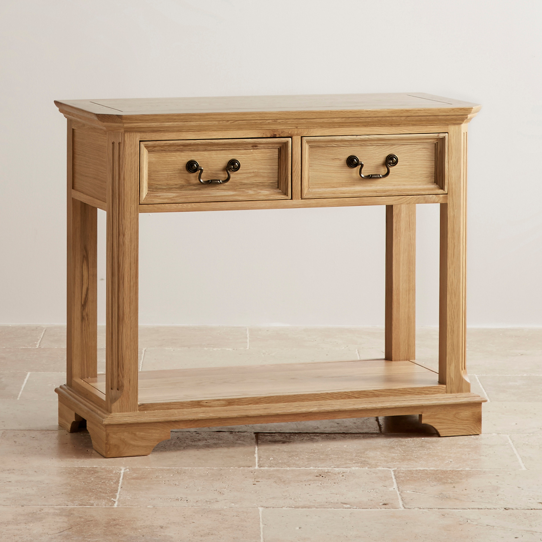 Edinburgh Natural Solid Oak Console Table | Oak Furniture Land