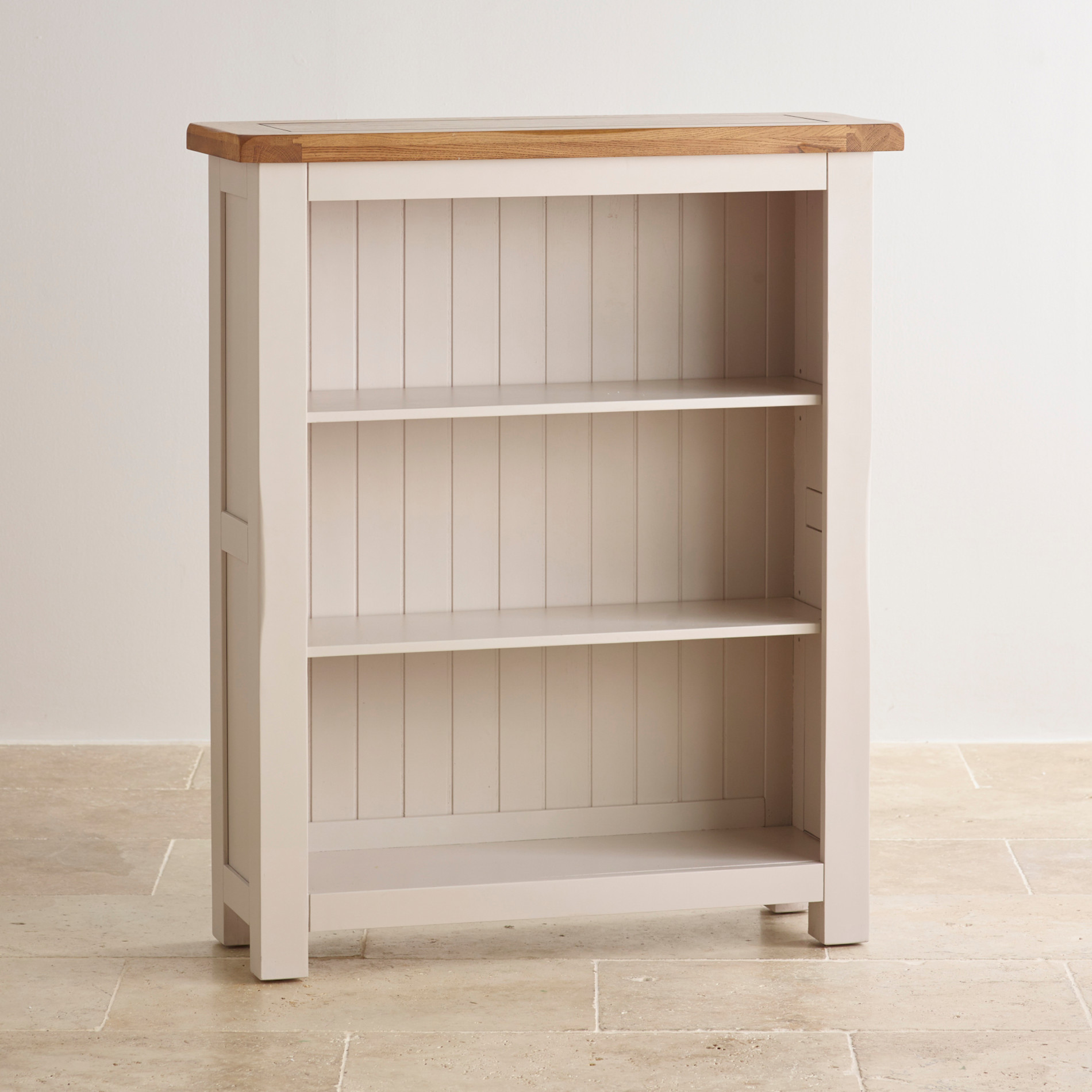 kemble rustic solid oak and painted small bookcase 55e04cc24470e