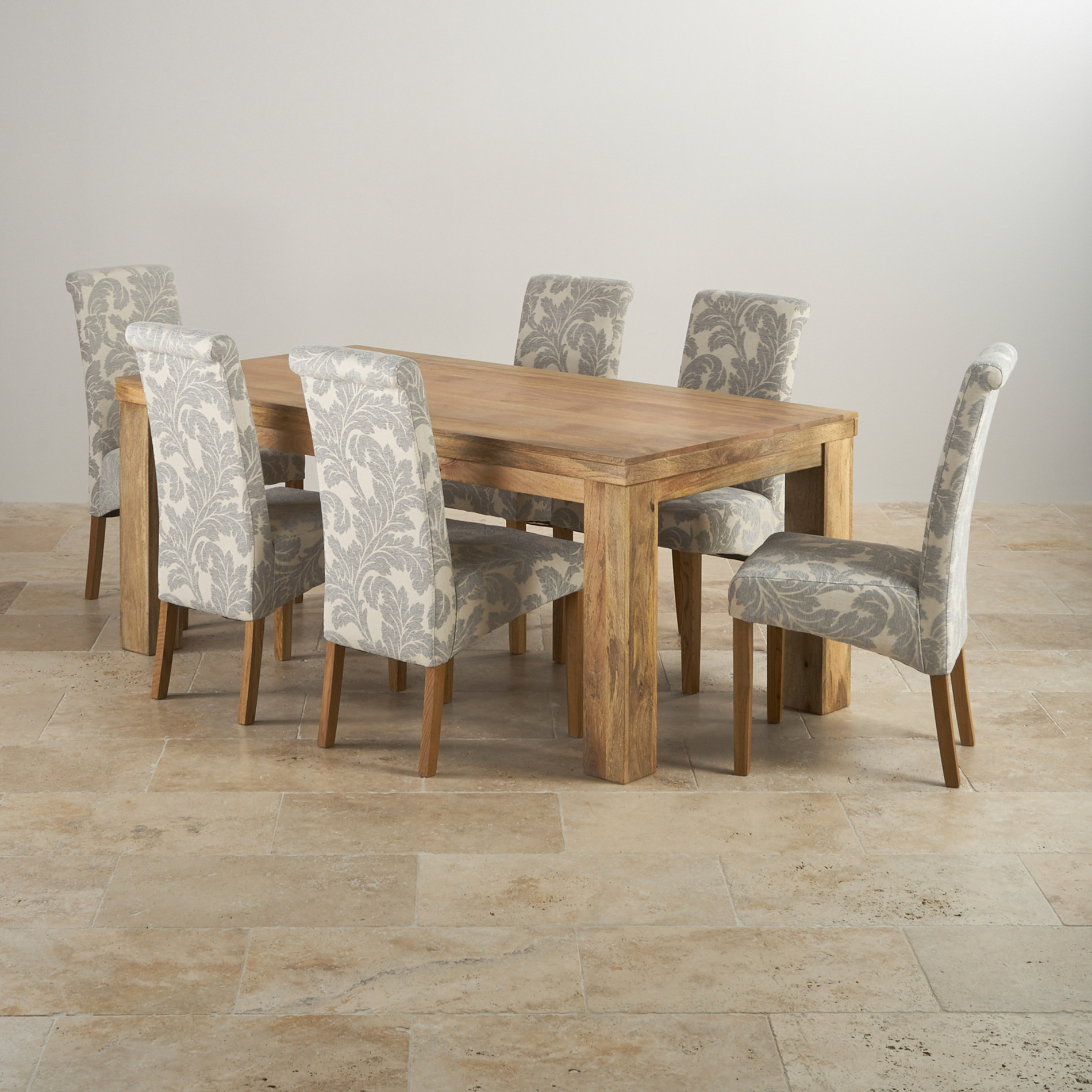 size round table 2 seater 6 Grey Mantis Natural Mango Light in Dining Chairs  Table