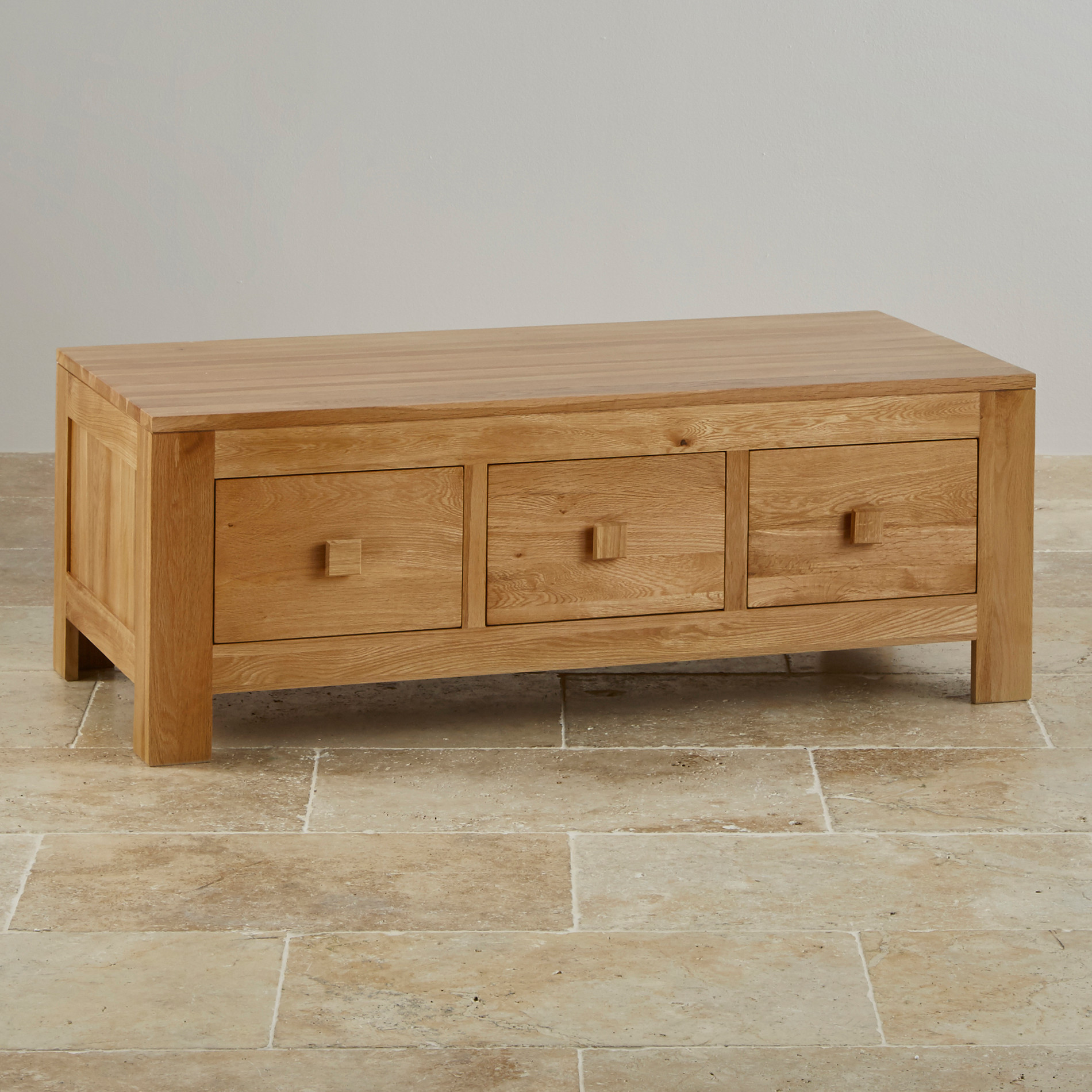 oakdale natural solid oak 6 drawer storage coffee table 55debf2a0aa55