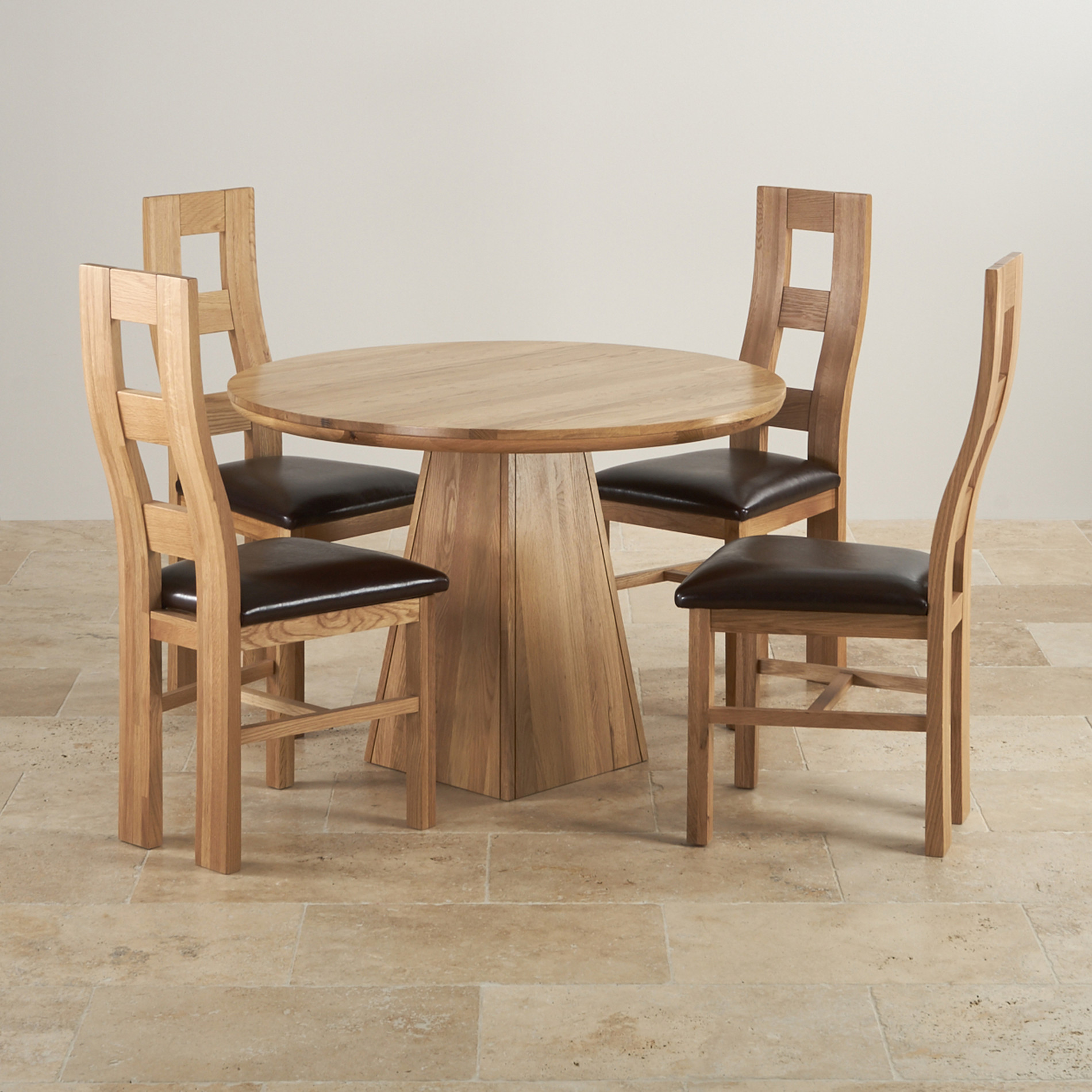 Provence Solid Oak Dining Set 3ft 7 Table With 4 Chairs