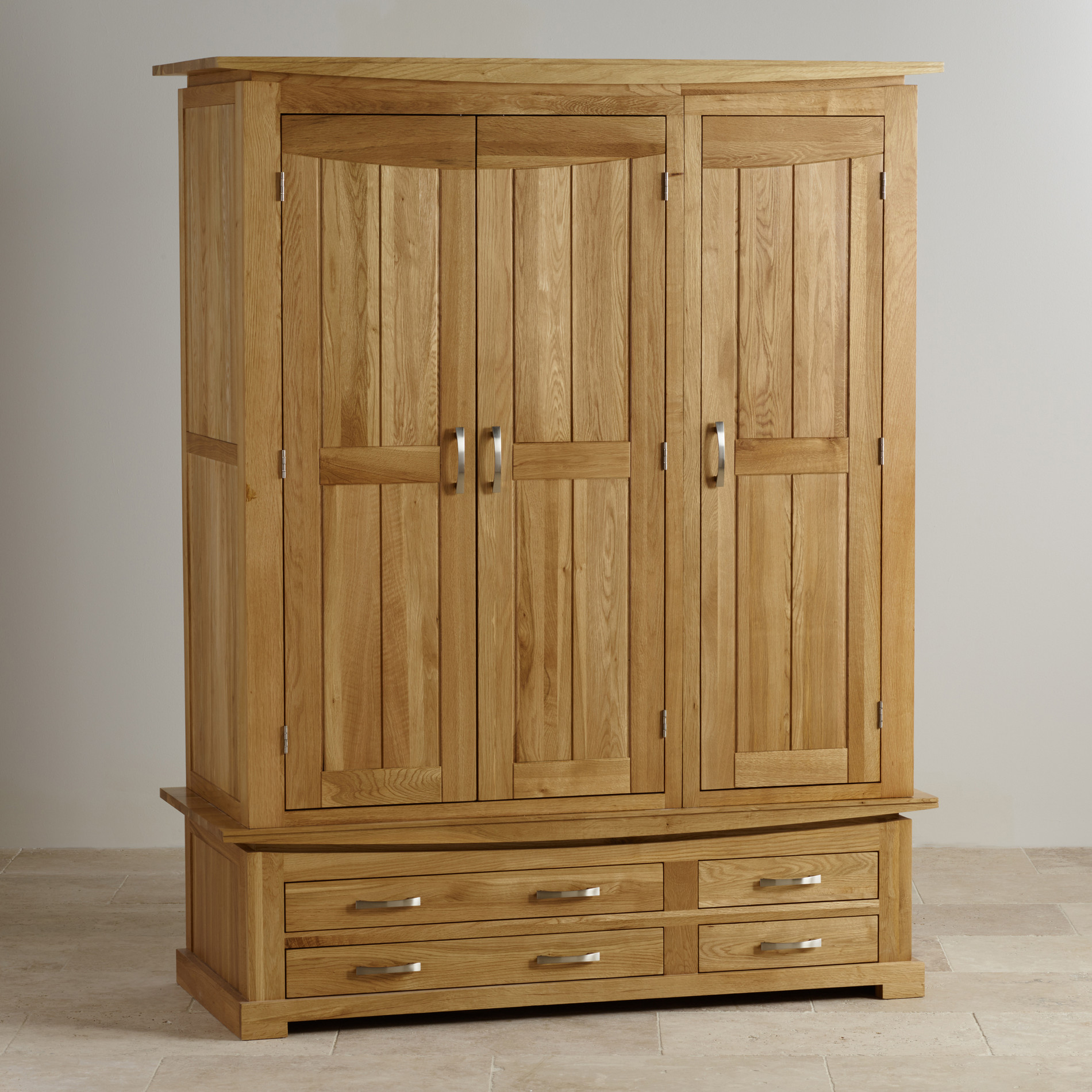 Tokyo Triple Wardrobe in Natural Solid Oak | Oak Furniture Land