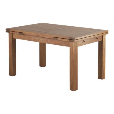 4ft 7" x 3ft Rustic Solid Oak Extending Dining Table