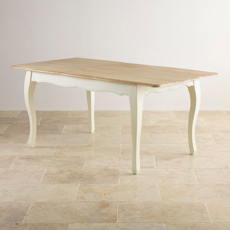 Bella Painted Extending Dining Table in Brushed Oak