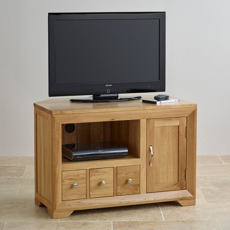 Bevel Small Corner TV in Solid Oak Oak Furniture Land