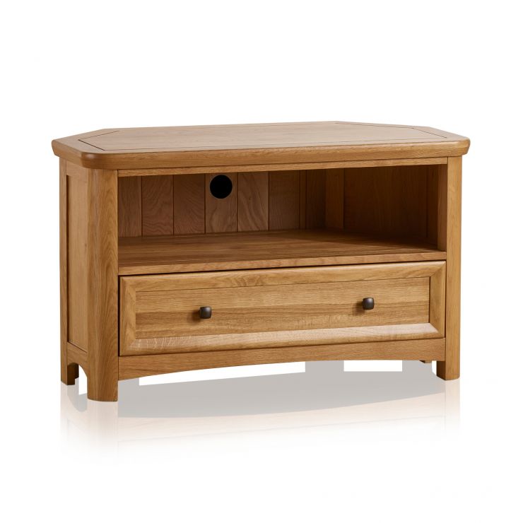 Wiltshire Corner TV in Natural Solid Oak Oak Furniture Land