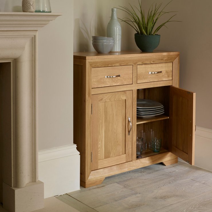 Bevel Small Sideboard in Natural Solid Oak | Oak Furniture Land