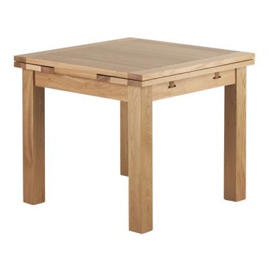 3ft x 3ft Natural Solid Oak Extending Dining Table (Seats up to 6 people Extended)
