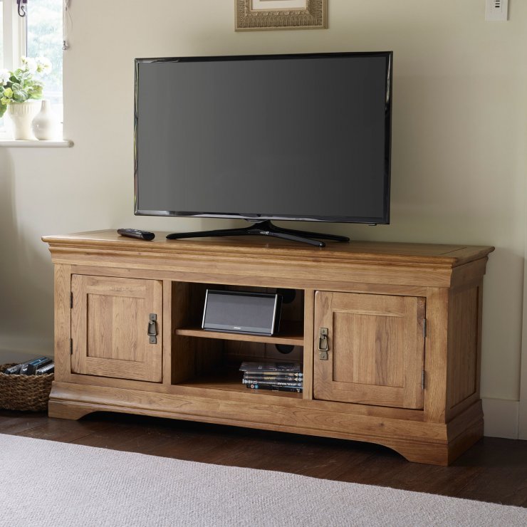 French Farmhouse Tv Cabinet In Solid Oak Oak Furniture Land 2046