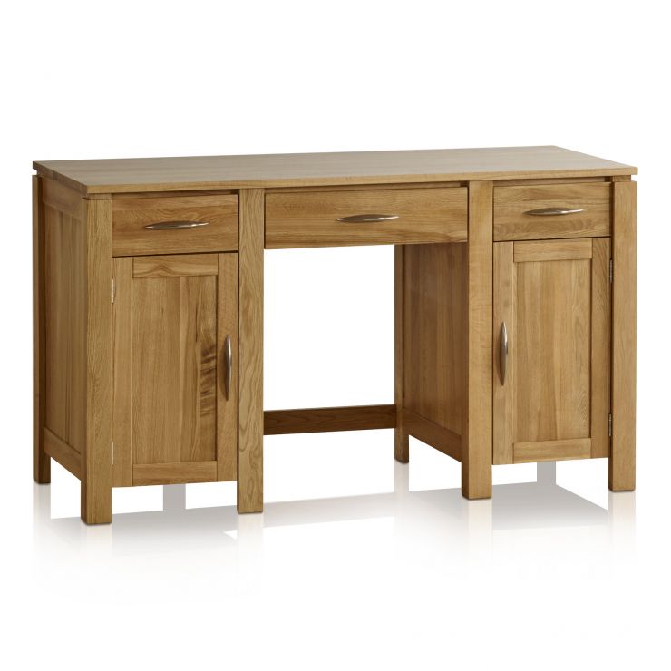 Galway Large Computer Desk in Solid Oak Oak Furniture Land