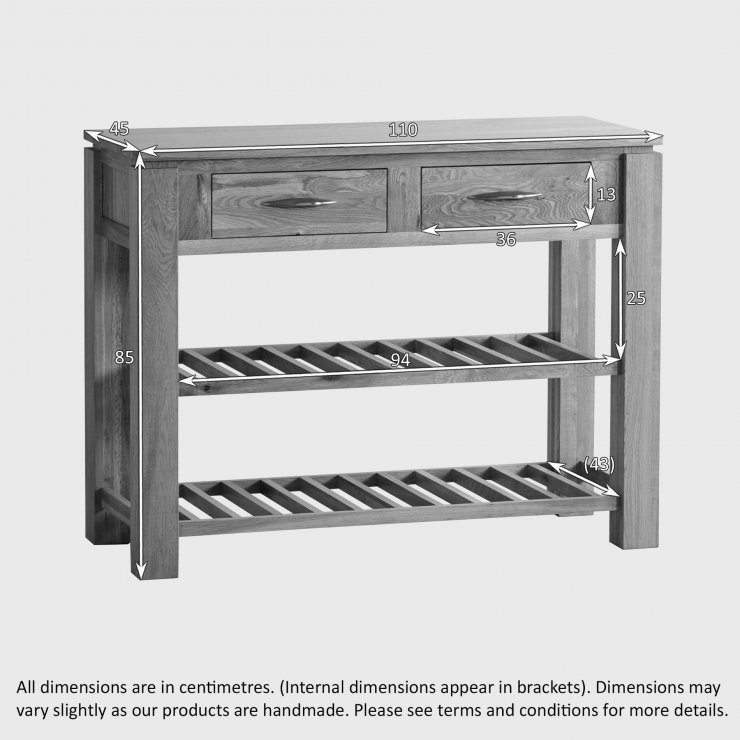 Galway Natural Solid Oak Storage Console Table