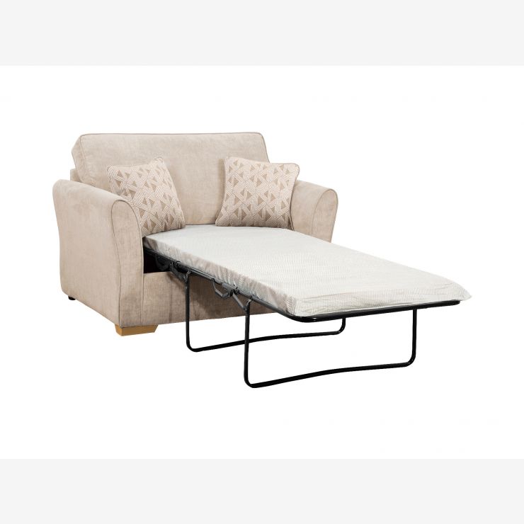 Jasmine Armchair Sofa Bed Standard Mattress in Cosmo Linen with Bamboo