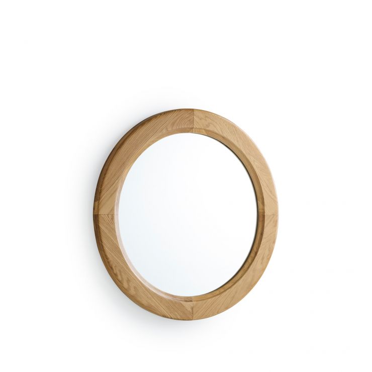 Round Wall Mirror I Natural Solid Oak Oak Furnitureland
