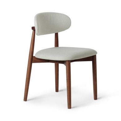Otis Chair Cool Grey with Walnut Stained Beech Legs 
