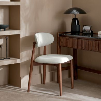 Otis Chair Cool Grey with Walnut Stained Beech Legs 