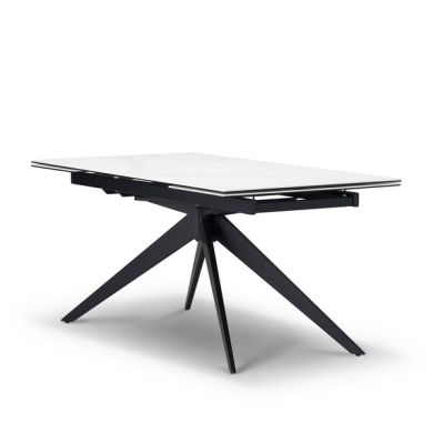 Trento 5ft White Ceramic Extending Dining Table