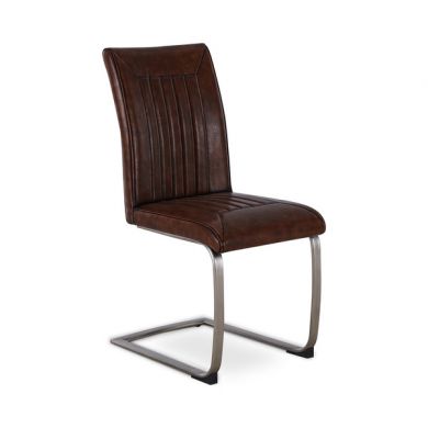 Bailey Vintage Tan Dining Chair with Steel Metal Frame