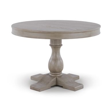 Burleigh Light Grey 4 Seater Round Dining Table  - Solid Hardwood