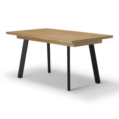 Cambridge Natural Solid Oak Rectangle Extending Dining Table with Splay Legs