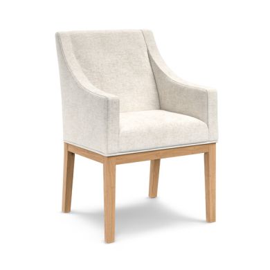 Harper Chair in Stone Fabric with Oak leg