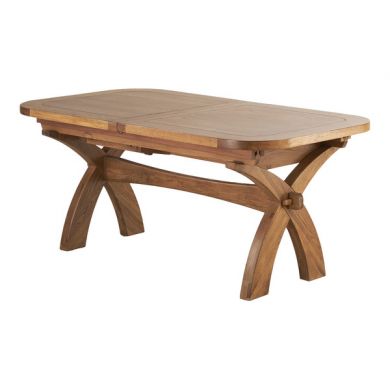 Hercules 9ft 2" x 3ft 3" (when extended) Rustic Solid Oak Extending Crossed Leg Dining Table