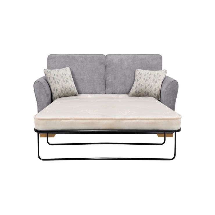Jasmine 2 Seater Sofa Bed With Deluxe Mattress In Cosmo Pewter With Bamboo Slate Scatters
