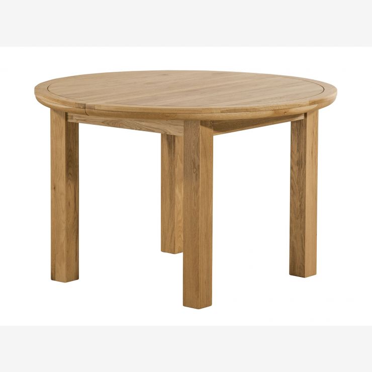 Knightsbridge Natural Solid Oak 4ft Round Extending Dining Table