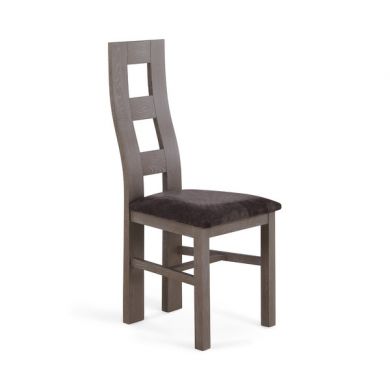 Willow Light Grey Solid Oak with Plain Charcoal Fabric Dining Chair
