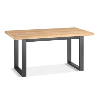 Maine Natural Solid Oak & Metal Extending Dining Table 160-220cm
