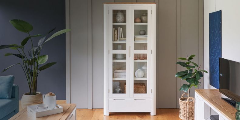 Mango and Painted Display Cabinets