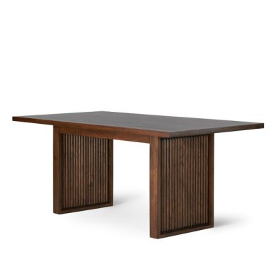 Oliver Dark Solid Oak and Black Marble 5ft11 Dining Table