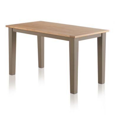 St Ives Natural Oak and Light Grey Painted 4ft 7" Dining Table