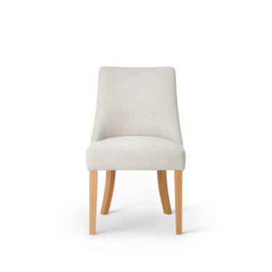 Zola Chair in Conway Stone Fabric with Oak leg