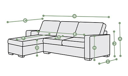 Eloise Left Hand Chaise Pillow Back Sofa Dimensions