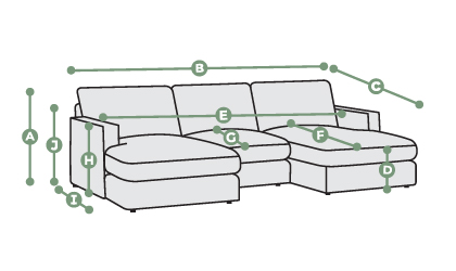 Morgan 3 Seat Double Chaise End Sofa Dimensions