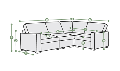 Samson Modular 4 Seat Static Corner Sofa Dimensions