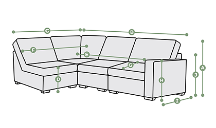 Morgan Modular 4 Seat Right Hand Corner Sofa Dimensions