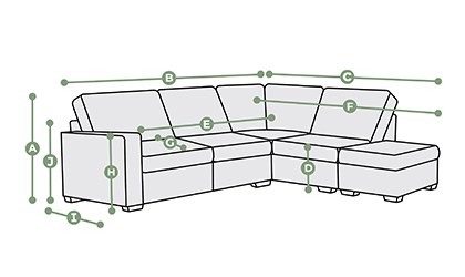 Isabella Left Hand Corner Chaise Sofa Dimensions